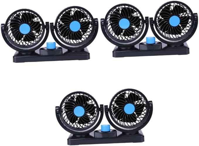 Dual-Headed 360° Rotating Car Fan – Quiet, Powerful & Adjustable Airflow - The Riyadh Store