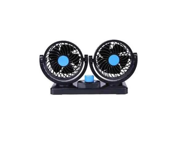 Dual-Headed 360° Rotating Car Fan – Quiet, Powerful & Adjustable Airflow - The Riyadh Store